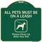 Signmission Designer Series-All Pets Must Be On A Leash Please Clean Up After Your Pet, 18" x 18", G-1818-9998 A-DES-G-1818-9998 - alternate 1